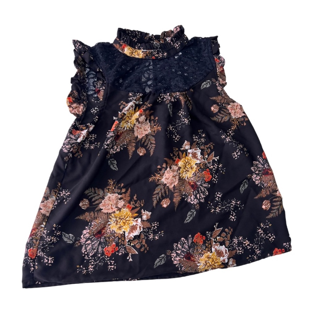 Floral Tank Top with Lace